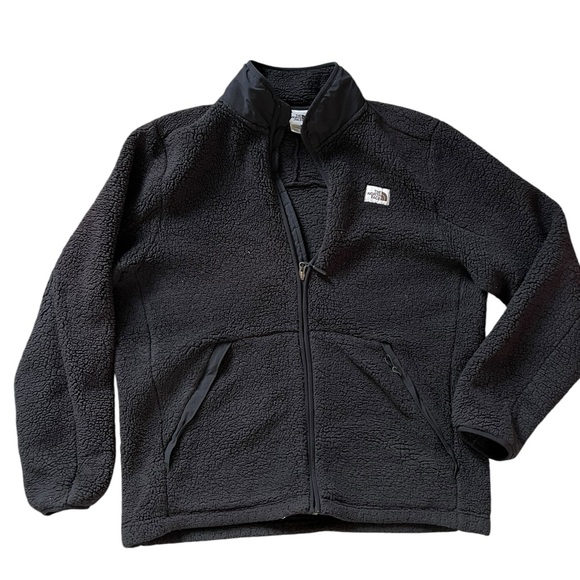 The North Face Tnf‎ Campshire Fleece Jacket Men's XL Black Sherpa Full Zip Warm✅ - Picture 1 of 5